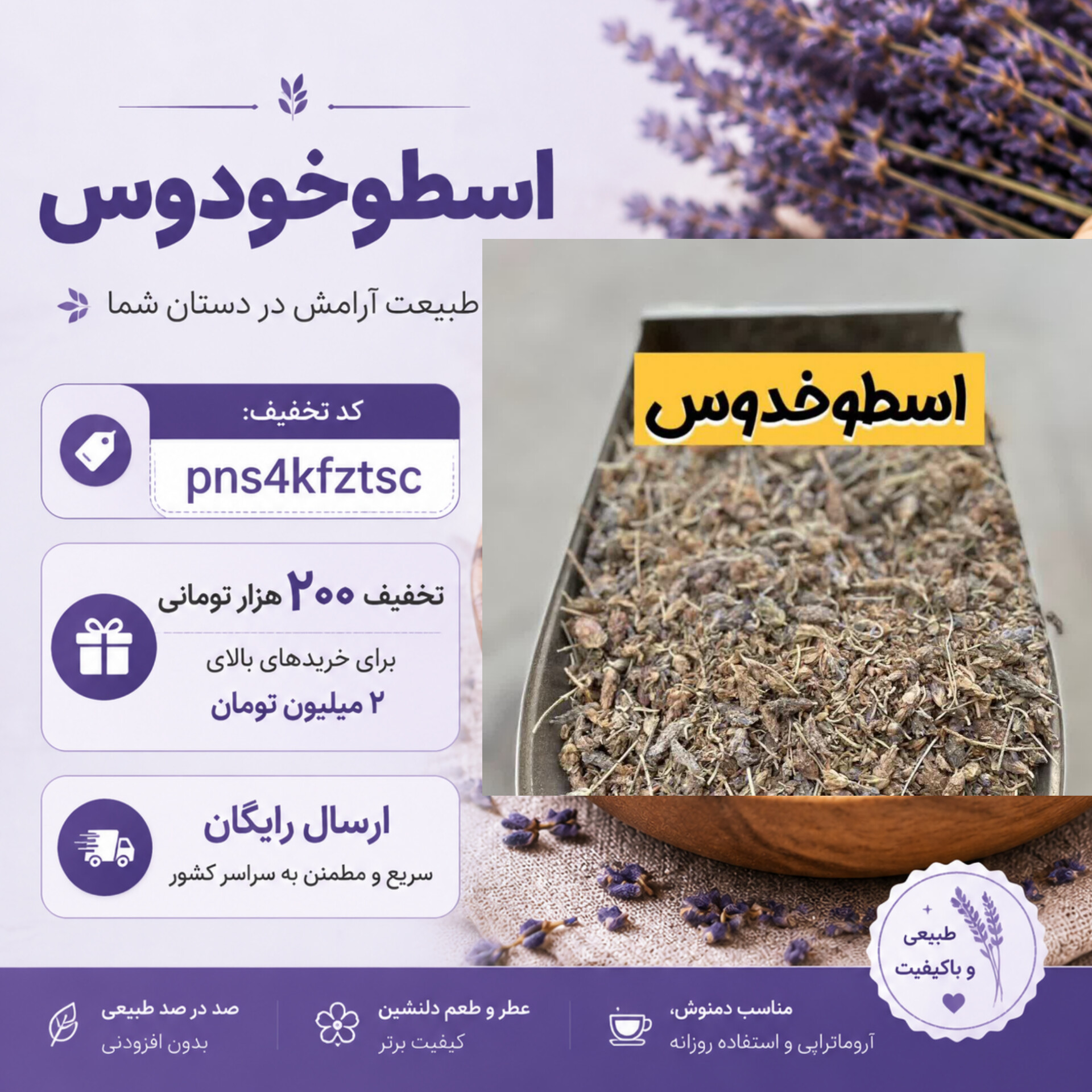 اسطوخودوس خشک اعلا | گل اسطوخودوس معطر(۱کیلویی)